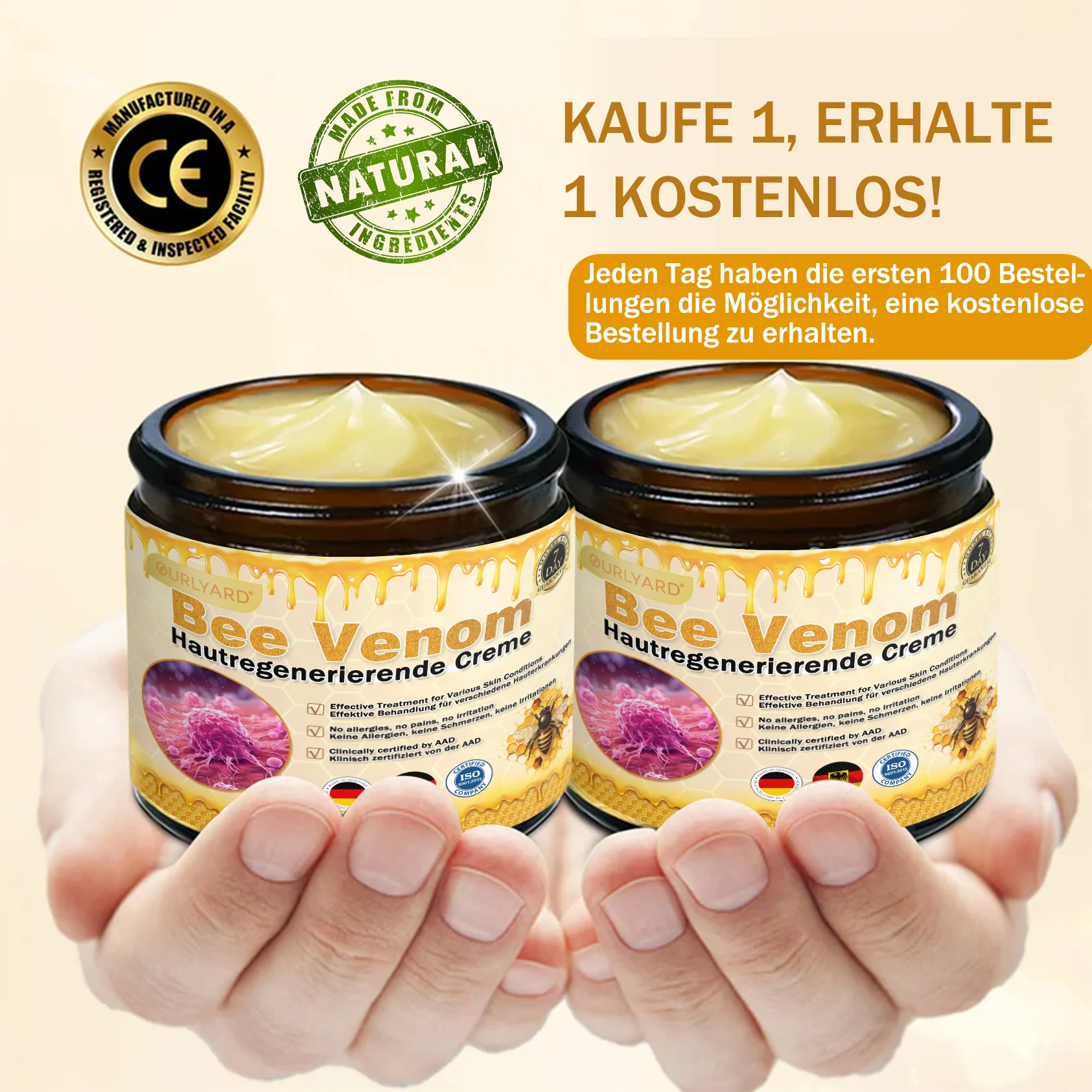 โญ๐Ourlyardยฎ Bienengift Pro Umfassende Creme โ ๐ฅBegrenzte Zeit 80 % RABATT๐ฅ